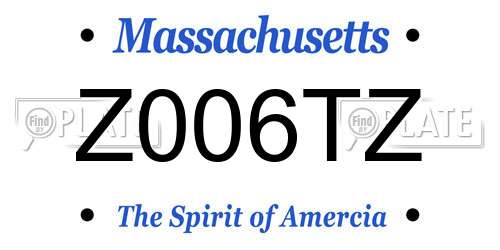 Z006TZ Massachusetts License Plate
