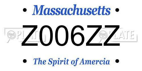 Z006ZZ Massachusetts License Plate