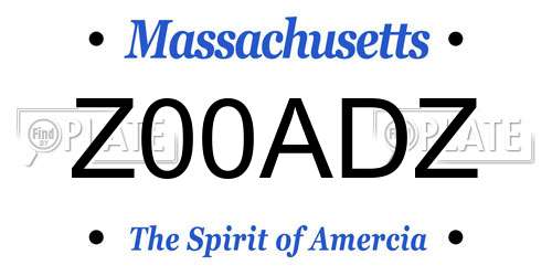 Z00ADZ Massachusetts License Plate