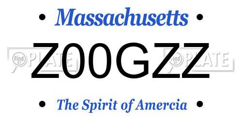 Z00GZZ Massachusetts License Plate