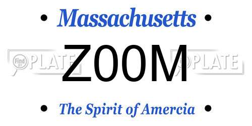 Z00M Massachusetts License Plate