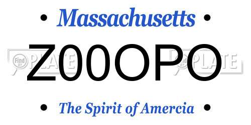 Z00OPO Massachusetts License Plate