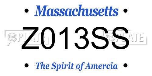 Z013SS Massachusetts License Plate