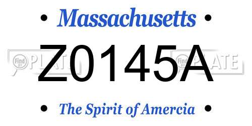 Z0145A Massachusetts License Plate