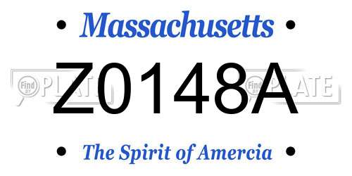 Z0148A Massachusetts License Plate