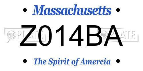 Z014BA Massachusetts License Plate