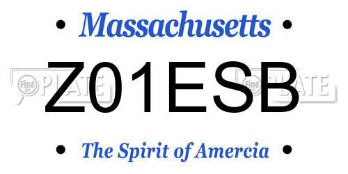 Z01ESB Massachusetts License Plate