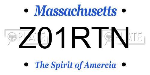 Z01RTN Massachusetts License Plate