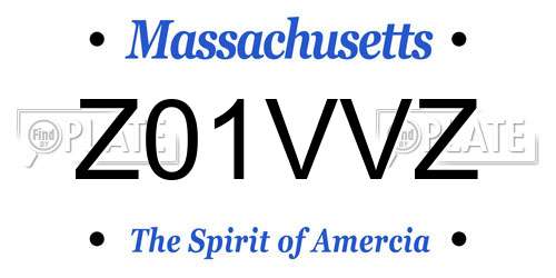 Z01VVZ Massachusetts License Plate