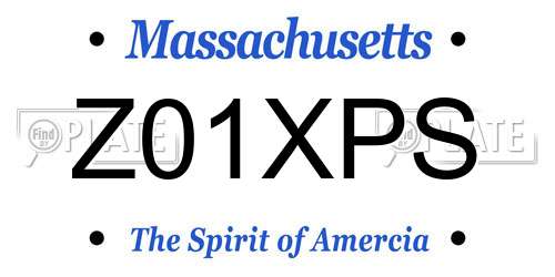 Z01XPS Massachusetts License Plate
