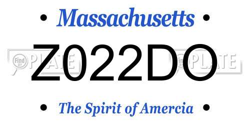 Z022DO Massachusetts License Plate