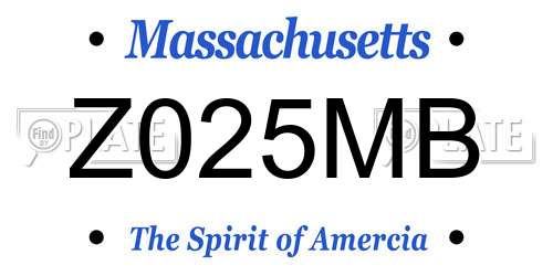 Z025MB Massachusetts License Plate