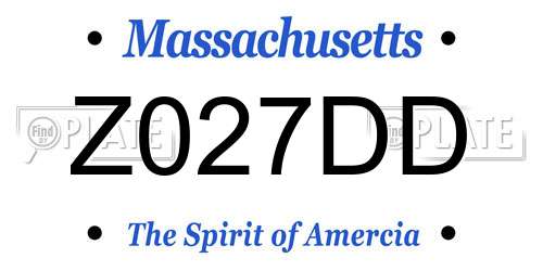 Z027DD Massachusetts License Plate