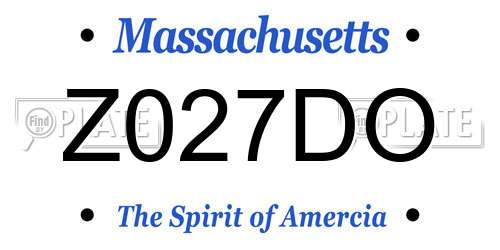 Z027DO Massachusetts License Plate