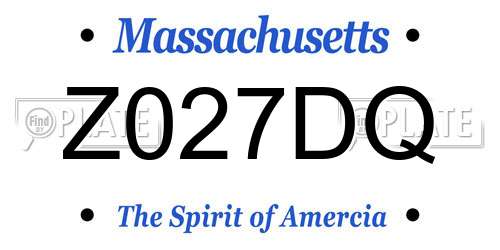 Z027DQ Massachusetts License Plate