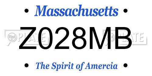 Z028MB Massachusetts License Plate