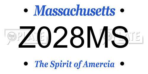 Z028MS Massachusetts License Plate