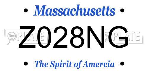 Z028NG Massachusetts License Plate