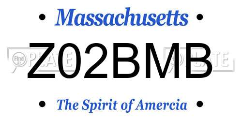 Z02BMB Massachusetts License Plate