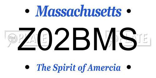 Z02BMS Massachusetts License Plate