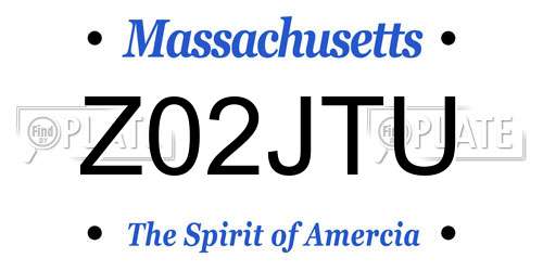 Z02JTU Massachusetts License Plate
