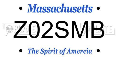 Z02SMB Massachusetts License Plate