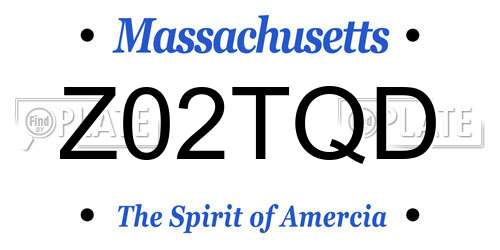 Z02TQD Massachusetts License Plate