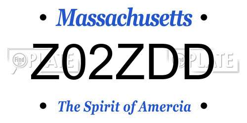 Z02ZDD Massachusetts License Plate