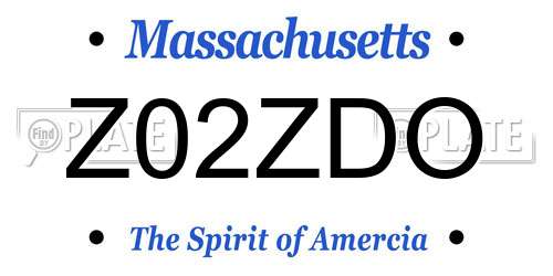 Z02ZDO Massachusetts License Plate
