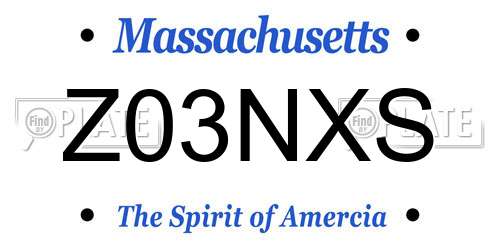 Z03NXS Massachusetts License Plate