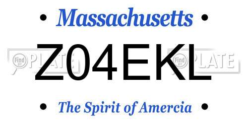 Z04EKL Massachusetts License Plate