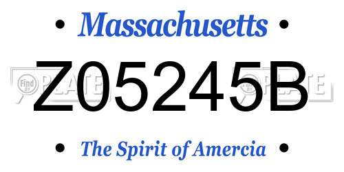 Z05245B Massachusetts License Plate