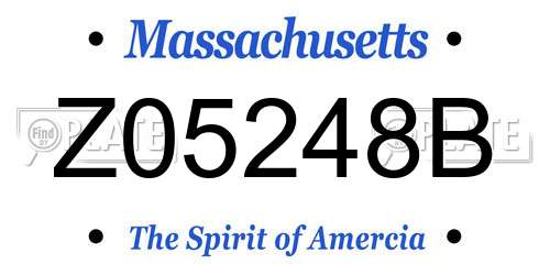 Z05248B Massachusetts License Plate