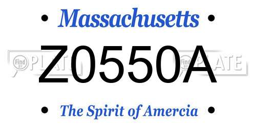 Z0550A Massachusetts License Plate