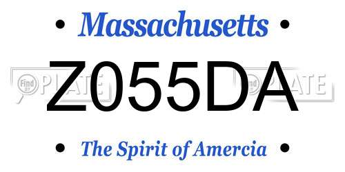 Z055DA Massachusetts License Plate