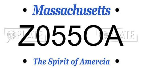 Z055OA Massachusetts License Plate