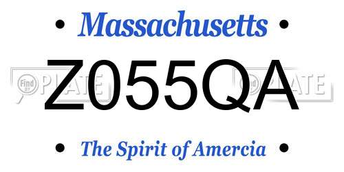 Z055QA Massachusetts License Plate