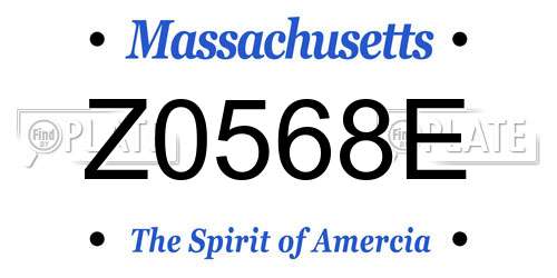 Z0568E Massachusetts License Plate