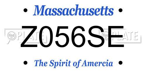 Z056SE Massachusetts License Plate