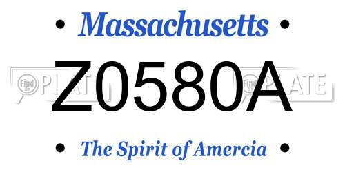 Z0580A Massachusetts License Plate