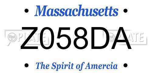 Z058DA Massachusetts License Plate