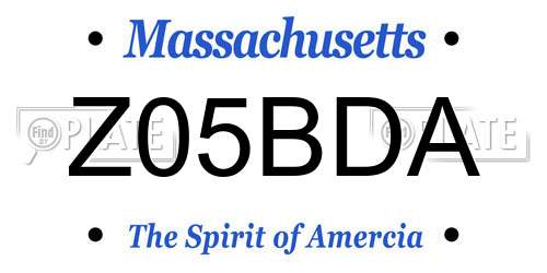 Z05BDA Massachusetts License Plate