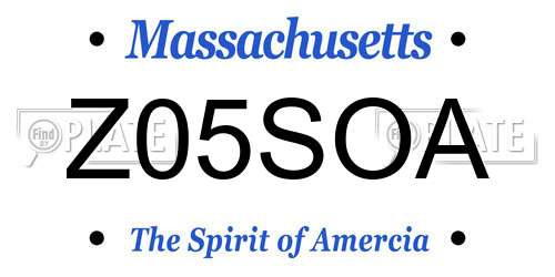 Z05SOA Massachusetts License Plate