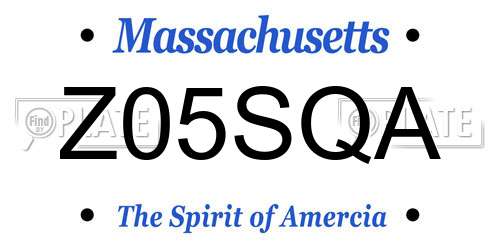 Z05SQA Massachusetts License Plate