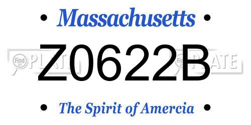 Z0622B Massachusetts License Plate