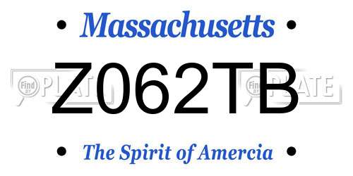 Z062TB Massachusetts License Plate