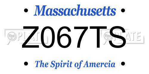 Z067TS Massachusetts License Plate