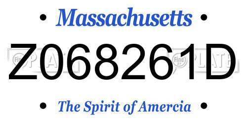 Z068261D Massachusetts License Plate
