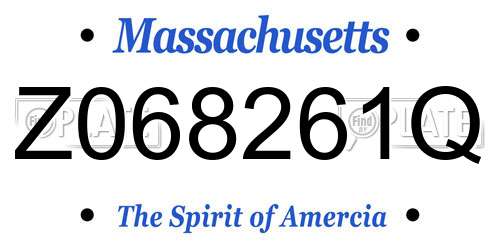 Z068261Q Massachusetts License Plate