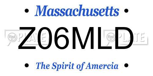 Z06MLD Massachusetts License Plate